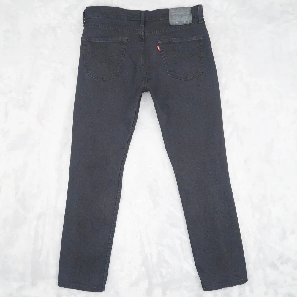 Levi Jeans Mens 34x30 Fits 33x30 Black 511 Slim Fit 04511-4406 Tapered Stretch